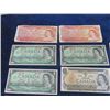 Image 2 : 10 Canadian $1 Bills; 5 between 1867- 1967 + 5 1973 &  10 - $2 Bills 5 are 1954 + 5 1974