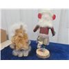 Image 3 : Vintage Wood & Leather 12" Snow Kachina Doll Navajo Indian & Vintage  Alaska Inuit Doll 9" Tall Wood