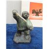Image 2 : 2 Original Inuit Soapstone Carvings; 1) 9" Tall 1) 5" Tall both in good condition & Book