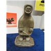 Image 3 : 2 Original Inuit Soapstone Carvings; 1) 9" Tall 1) 5" Tall both in good condition & Book