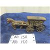 Image 1 : Antique Cast Iron Horse Drawn Ice Wagon 8" Long