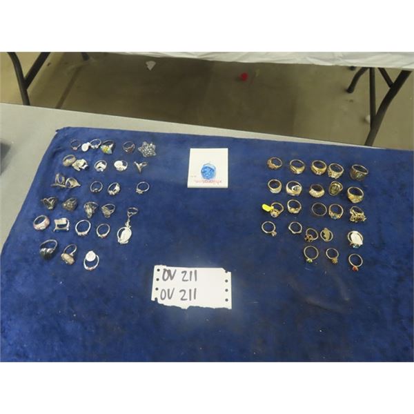 52 Various Silver/Gold Tone Rings