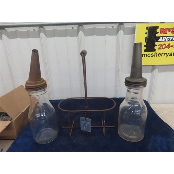 2 Quart Oil Bottles & Carrier