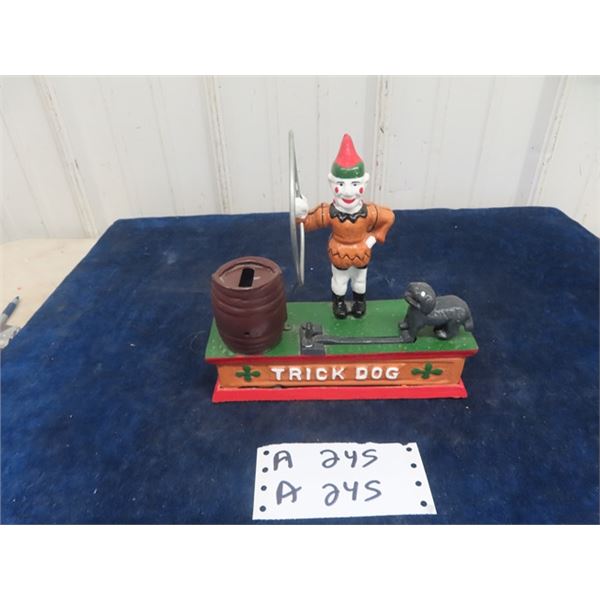 Cast Trick Dog Mechanical Bank