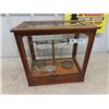 Image 1 : Pharmacy Scale with Glass Case & Weights in Nice Condition
