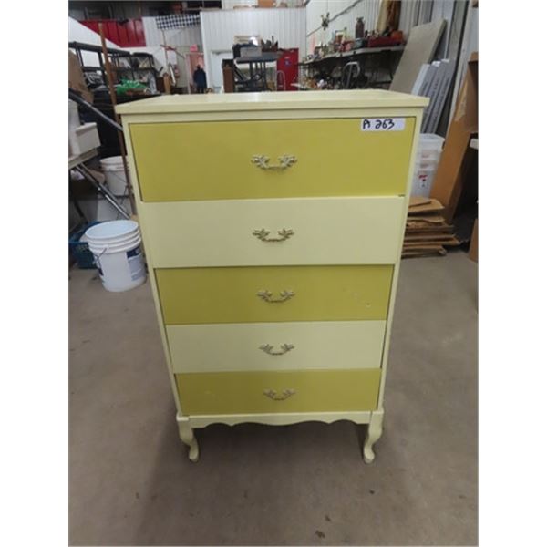 Painted 5 Drawer Dresser 43" x 25" x 16"