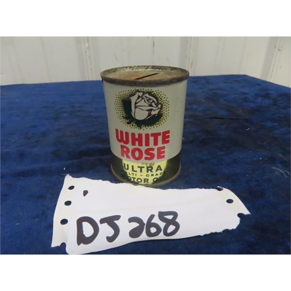 White Rose Ultra Motor Oil Can with Bank Top