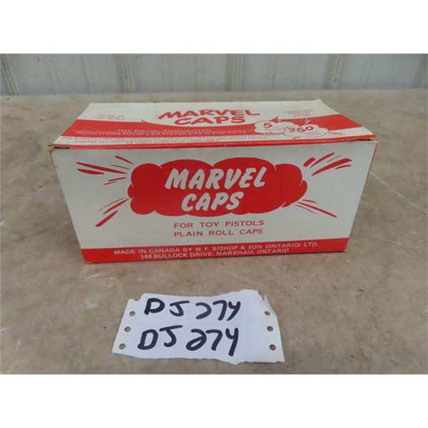 Marvel Case of Caps - New Old Stock- 72 Boxes of 250 Caps