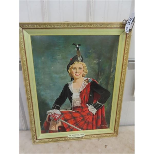 'The Macdonald Lassie' Cardboard Cigarette Sign 22.5" x 28"