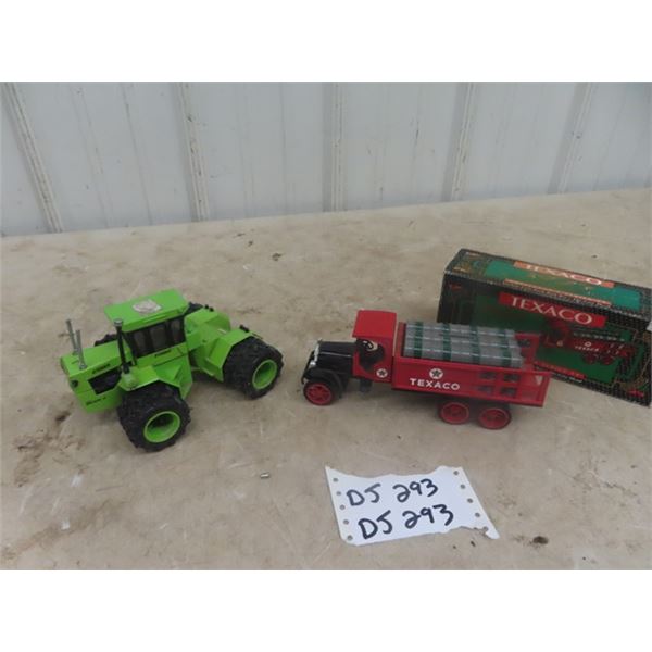 Ertl Texaco Die Cast Coin Bank with Box & Die Cast Steiger Wild Cat 2