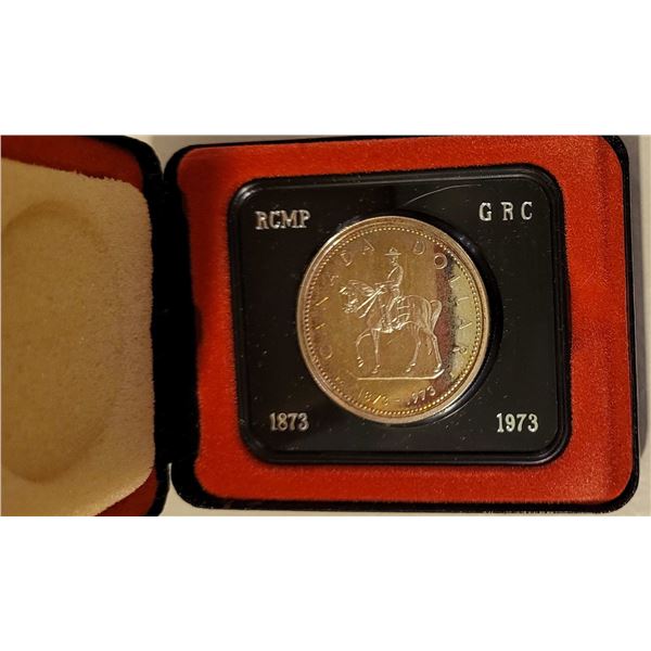 1873-1973 R.C.M.P 199th Anniversary Specimen Silver Dollar in Special commemorate case SP 67  only 9
