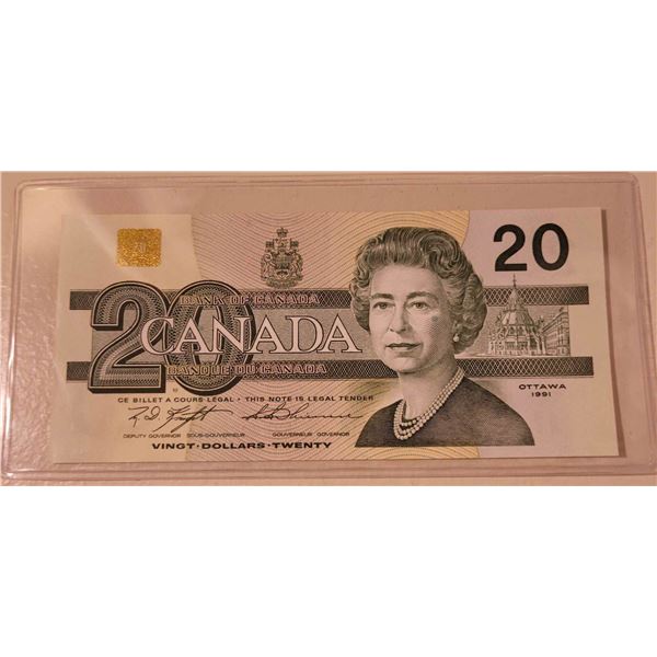 1991 Twenty Dollar Note AWK8200863 Knight Thiessen  CUNC 63 Beautiful bill crisp and colorful Specia