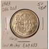 Image 1 : 1943 DBL D33 50 cent 80% SILVER W.W. II low mintage 3,109,583 seller note;no longer circulation curr