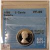 Image 1 : 1985 5 cent Professionally Certified by Canadian Certification Services PF-69