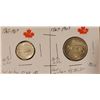 Image 2 : 1867-1967 10 cent & 25 cent 80% SILVER  & 1867-1967 $1.00 note Nice pair of coins for collection, ve