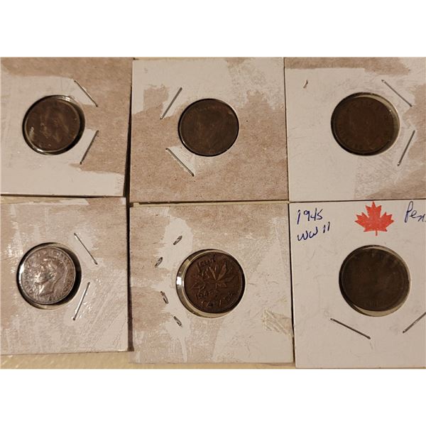 1938, 1940, 1941, 1943, 1945 X2  Pennies