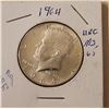 Image 1 : 1964 Kennedy ½ Dollar 90% SILVER MS 65 Last of the high Silver coinage in USA