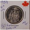Image 1 : 1959 50 cent piece  80% silver Low mintage 3,095,535 MS64
