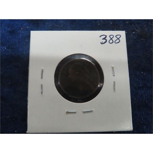 1860 British Farthing Toothed Border dark Brown Young Queen Victoria