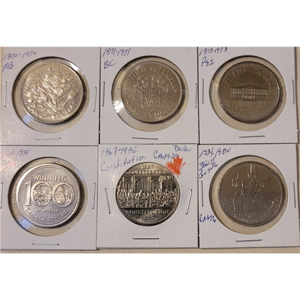 Full Commemorative set Nickel Dollars 1870-1970 Manitoba Cenntenial, 1871-1971 British Columbia Cent