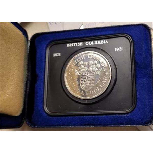 1871 1971 British Columbia  100th Anniversary of the Accession of British Columbia  Proof 66 Dollar 