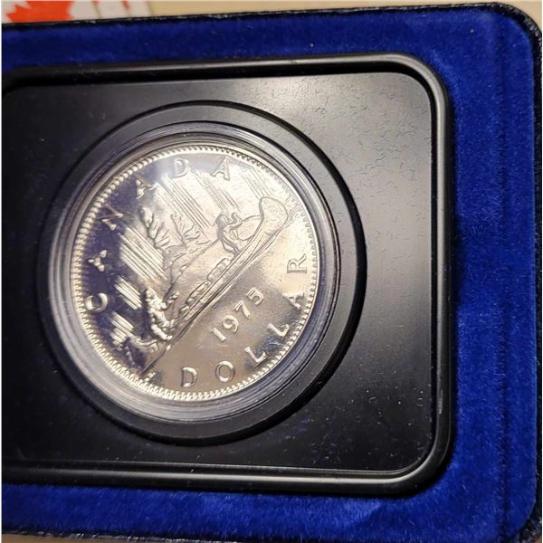1975 Canada Proof 66 Dollar in Special Blue Clam Shell