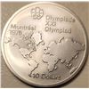 Image 2 : 1976 Montreal Olympics $10.00 Silver "Map of the World" Specimen coin boxed. Low mintage