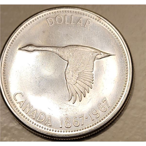 1867-1967 Silver Dollar 80% Silver encapsulated MS quality only 6,767,496 minted