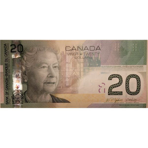 2004 $20.00 Note AZB2357787 Jenkins Dodge CUNC 64 Bright Crisp Brilliant, security strips perfect br