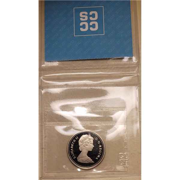 1985 25 cent Frosted Professionally Graded bt C.C.C.S. PF-65 beautiful coin