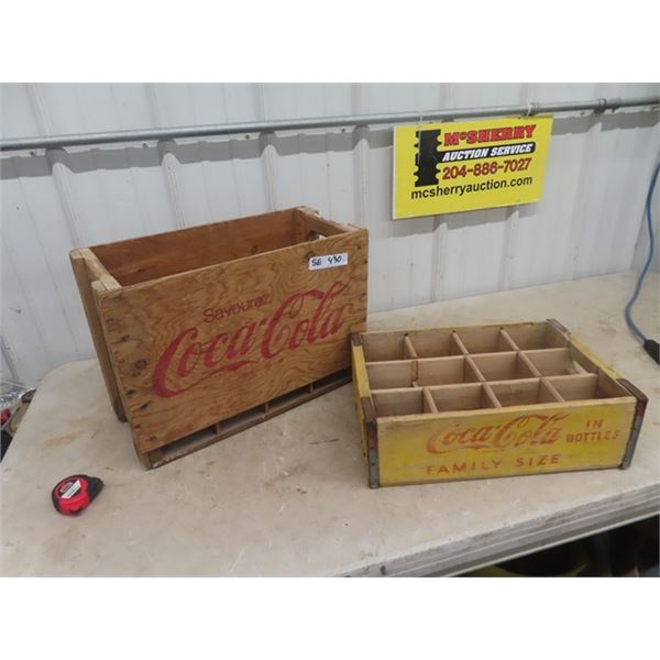 2 Coca-Cola Pop Crates with Dividers