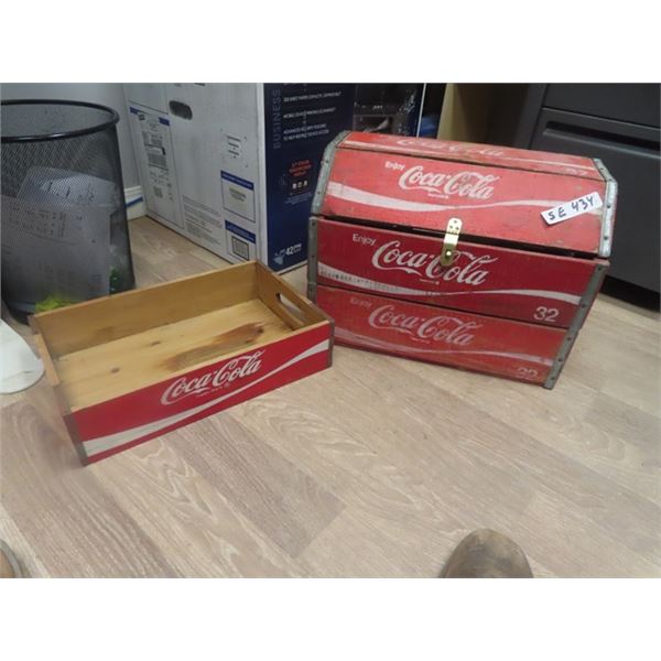 Coca-Cola Chest Made up from a Coke Crate & Wooden Wooden Tray