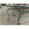Image 5 : 3 Pcs-  Wrought Iron Coffee Table 18"x 52"x 26" & 2 End Tables