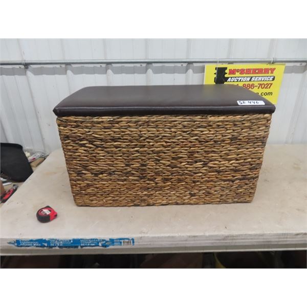 Wicker & Upholstered Chest 16" x 30" x 16"