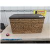 Image 1 : Wicker & Upholstered Chest 16" x 30" x 16"