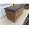 Image 2 : Wicker & Upholstered Chest 16" x 30" x 16"