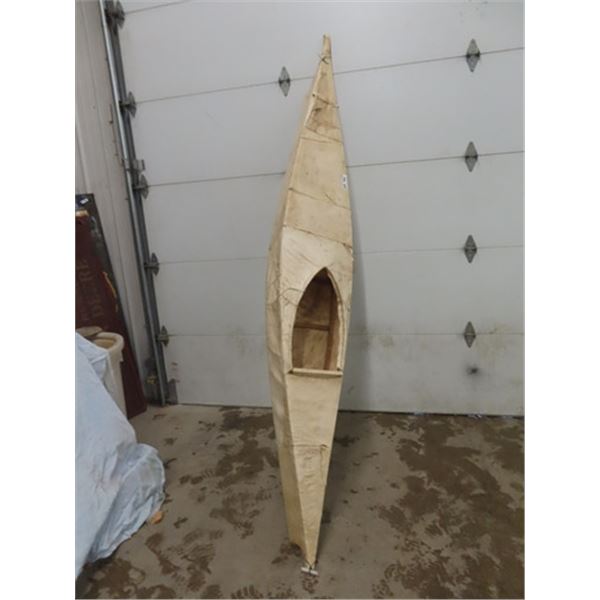 H M Native Kayak made with Wooden Frame & Hide