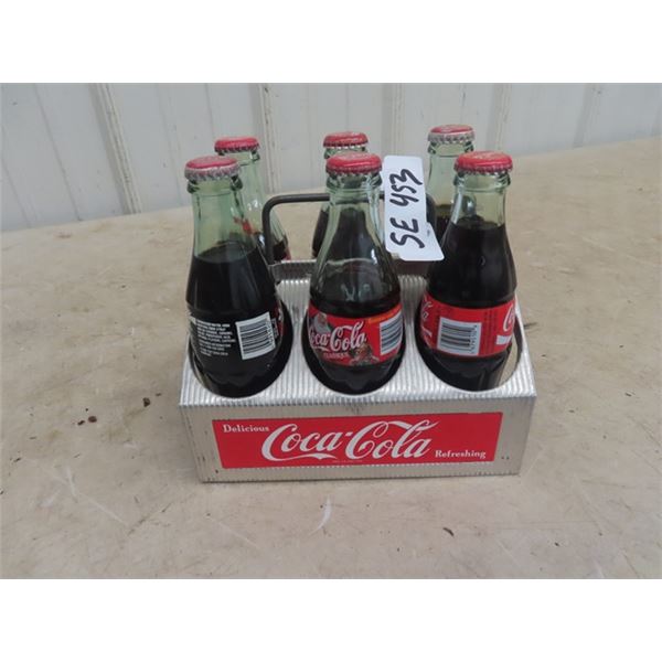 Aluminium Coca-Cola 6 Pack Carrier with 6 Bottles
