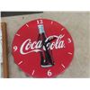 Image 3 : Wooden Coke Sign, Metal Wall Clock 13" Across & Mirrored Coca-Cola Display