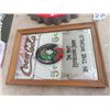 Image 4 : Wooden Coke Sign, Metal Wall Clock 13" Across & Mirrored Coca-Cola Display
