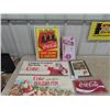 Image 1 : Mix of Modern + Vintage Cardboard Coca-Cola Signs incuding Coke License plus more