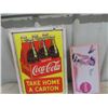 Image 2 : Mix of Modern + Vintage Cardboard Coca-Cola Signs incuding Coke License plus more