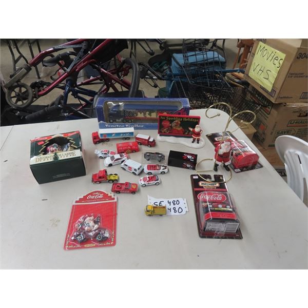 Coca-Cola Matchbox Cars, Lesney Delivery Truck  & Christmas Ornaments