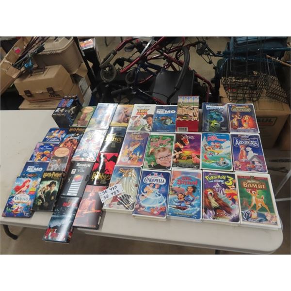 30 VHS + DVD Movies - Mainly Disney