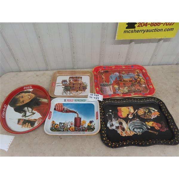 5 Vintage Coca-Cola Trays