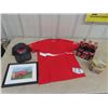 Image 1 : Coca-Cola Package; T-Shirt, Hat, Picture, Tin &  Nascar Labelled 6 Pack Carrier w/ Bottles
