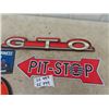 Image 2 : 4 Modern Metal Signs ; A&W 12" Across, GTO,  Pit Stop, Garage