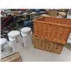 Image 2 : Canisters, Pyrex & Wicker Organizers