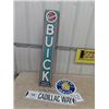 Image 1 : 4 Modern Emblem Signs; Buick 7" x 42" & Cadillac