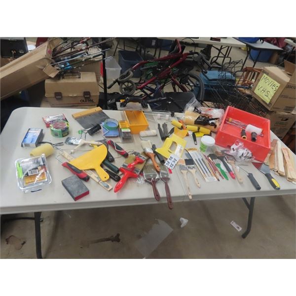 Painting Supplies; Brushes, Rollers, Scrapers,  Sanding Sponges plus more